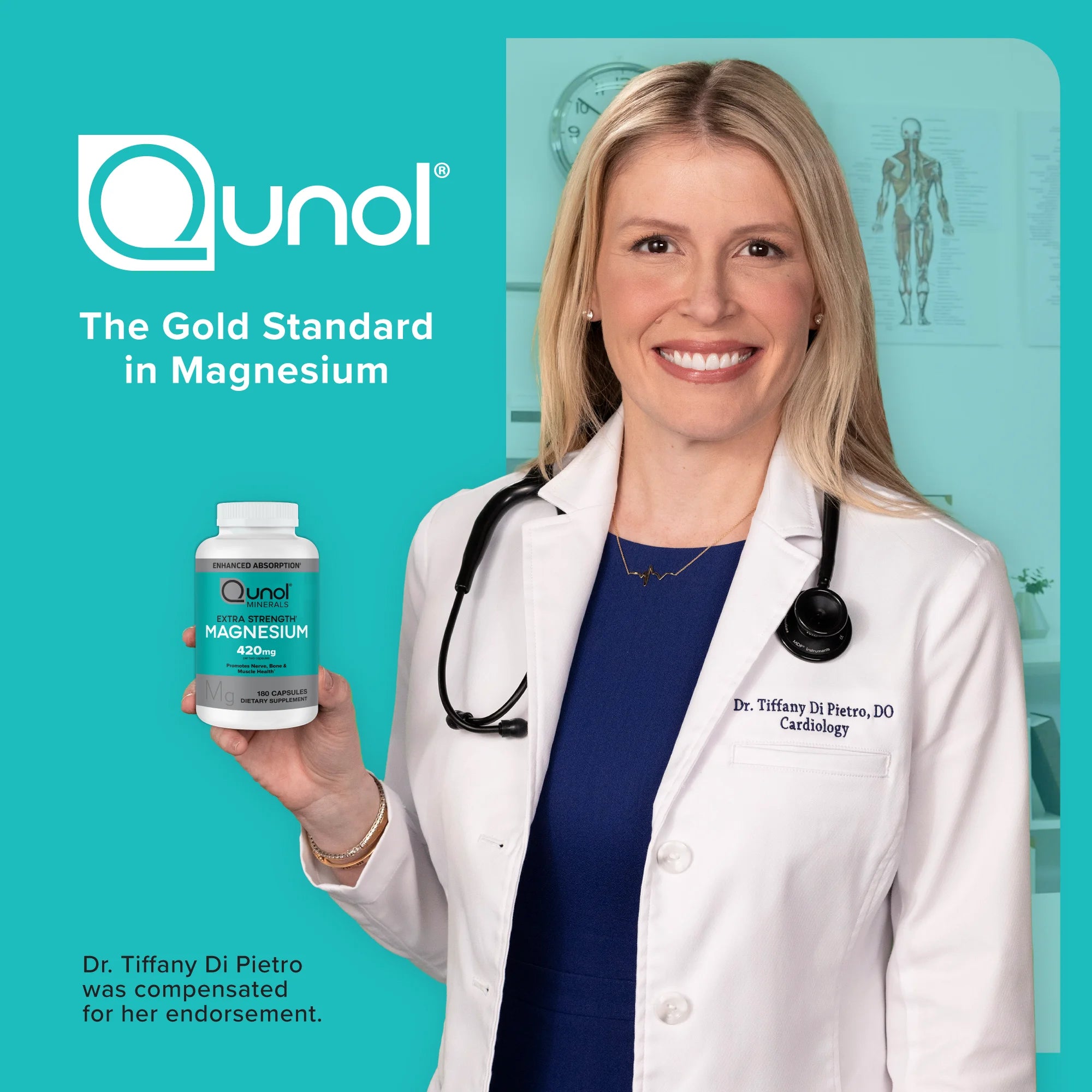 Qunol Magnesium Capsules 420Mg, High Absorption Magnesium Supplement, Extra Strength, Bone and Muscle Health Supplement, 120 Count