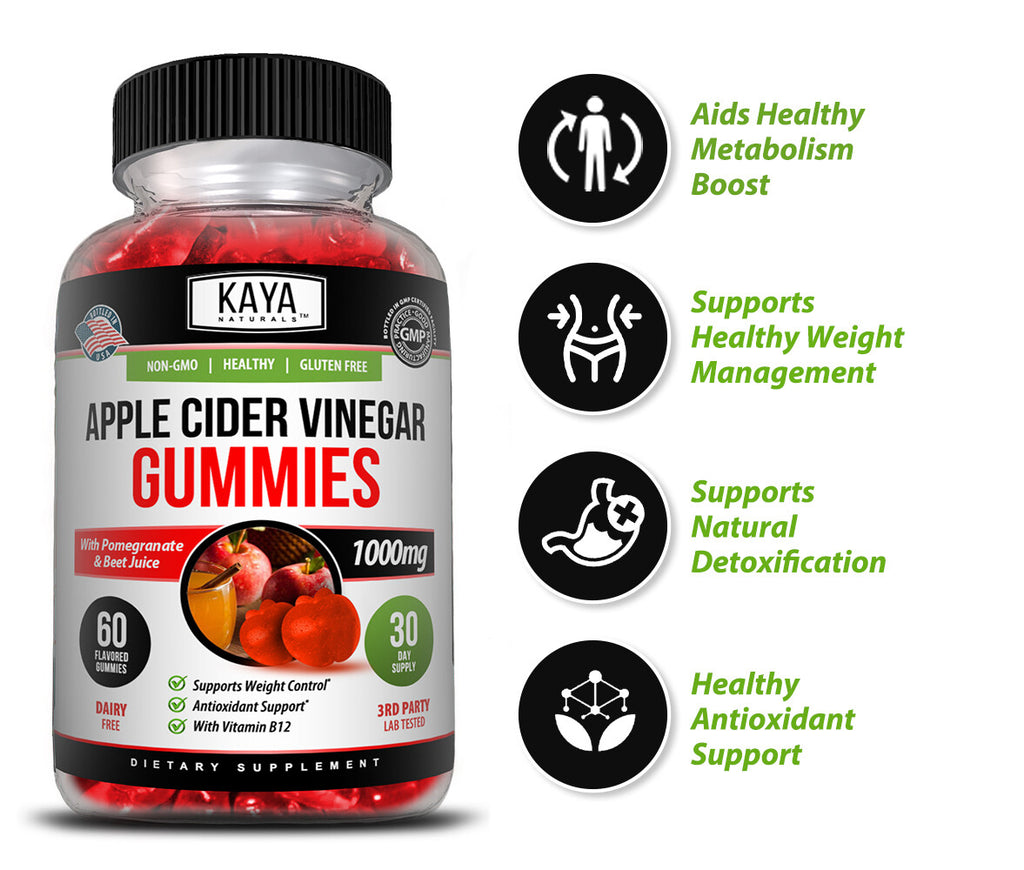 Apple Cider Vinegar Gummies 60Ct, Premium Weight Loss, Appetite Control, Cleanse