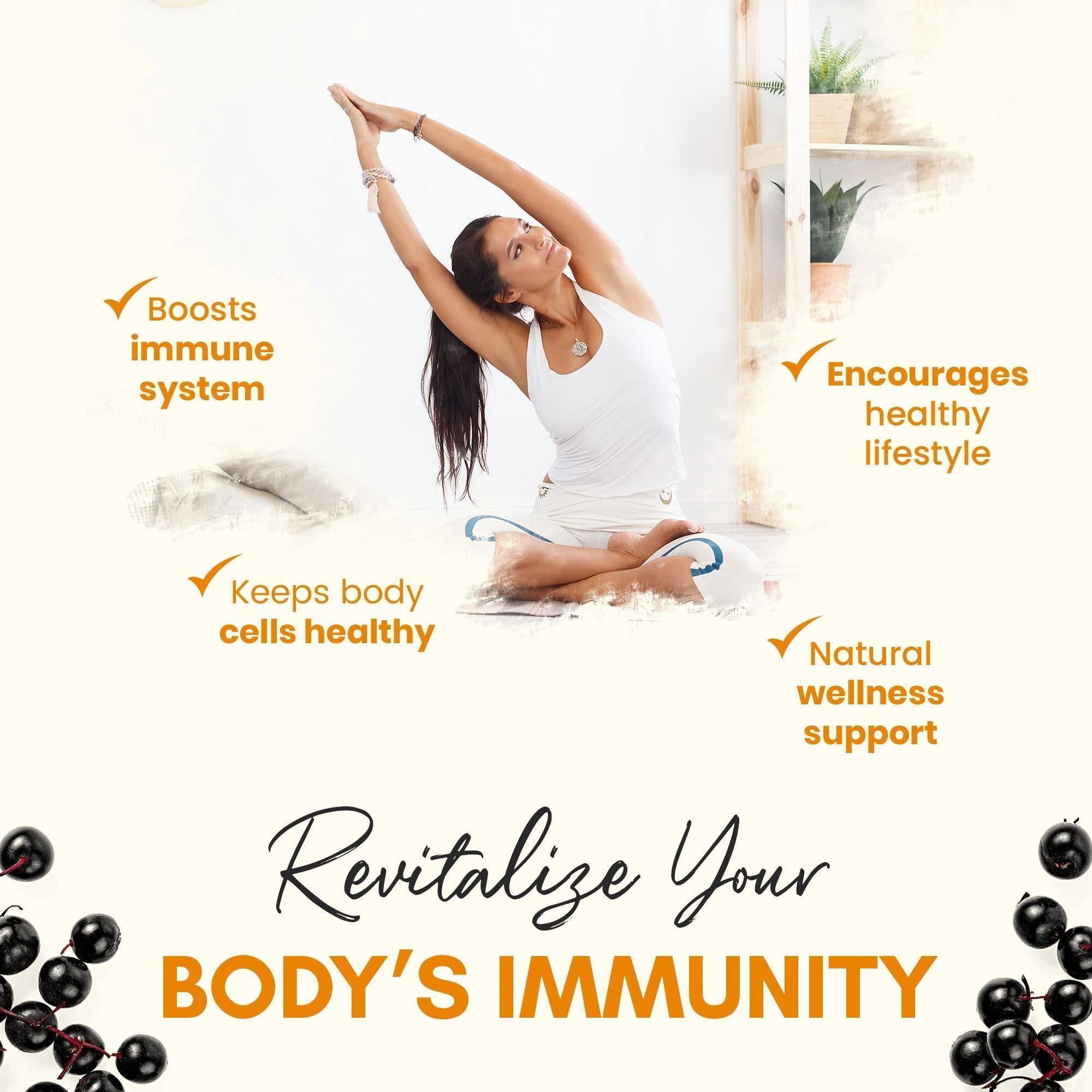 Immune Support Supplement Elderberry Capsules with Vitamin D3 Vitamin C and Zinc for Immune Support Immune Boosters for Adults