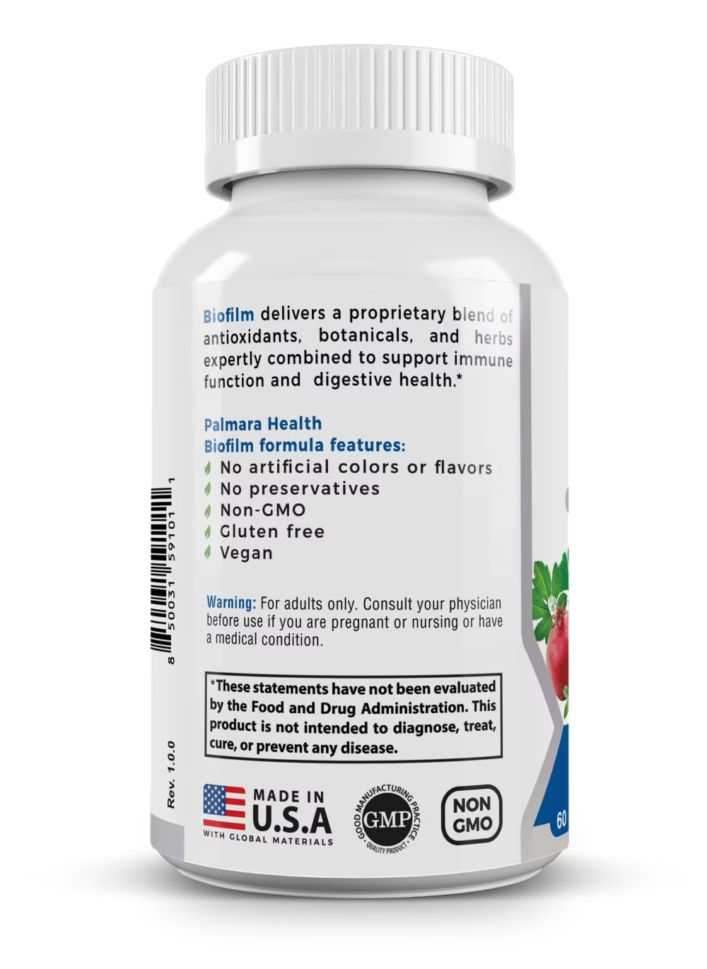 Biofilm Defense Complex - Multivitamin Turmeric & Pomegranate - 60 Capsules - Palmara Health
