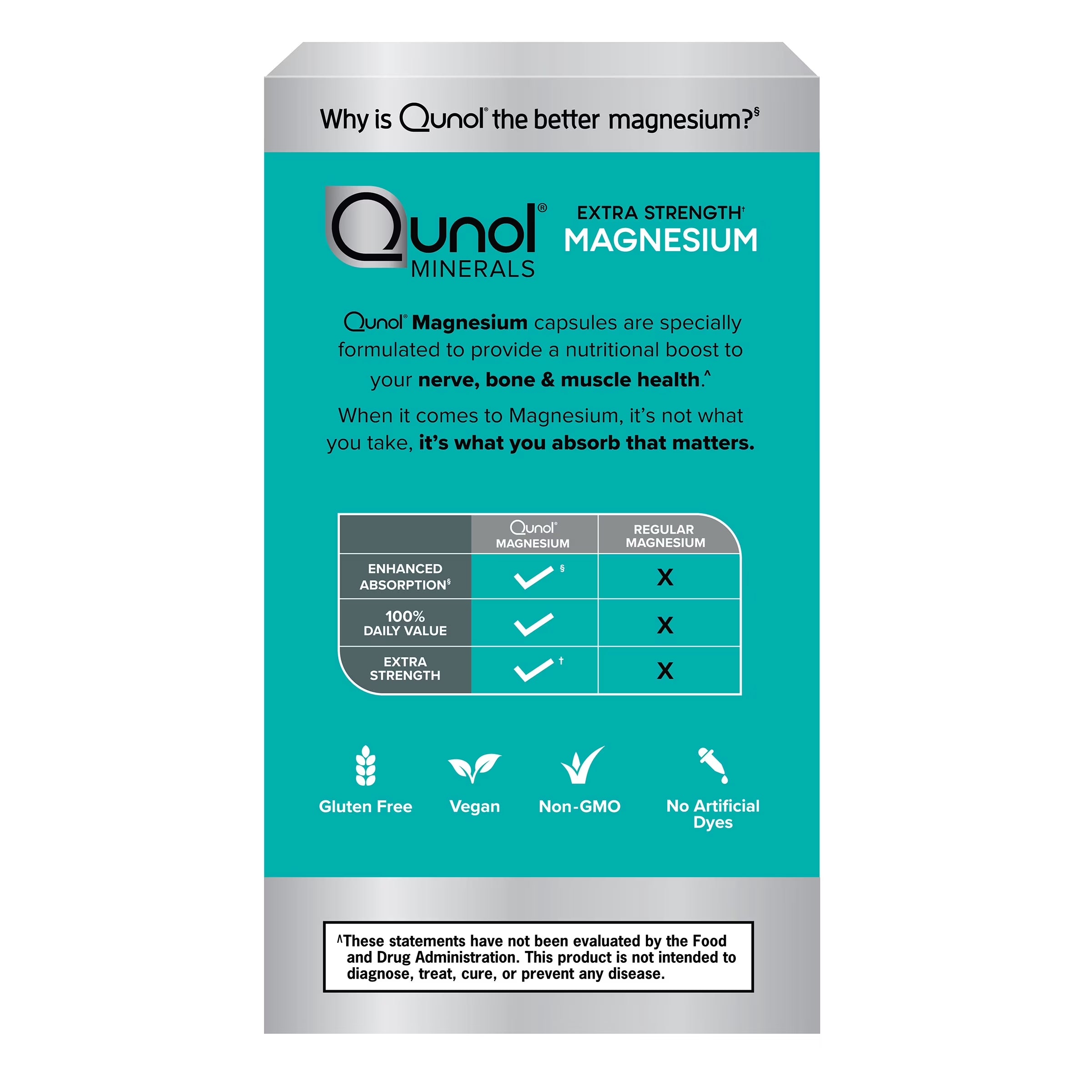 Qunol Magnesium Capsules 420Mg, High Absorption Magnesium Supplement, Extra Strength, Bone and Muscle Health Supplement, 120 Count