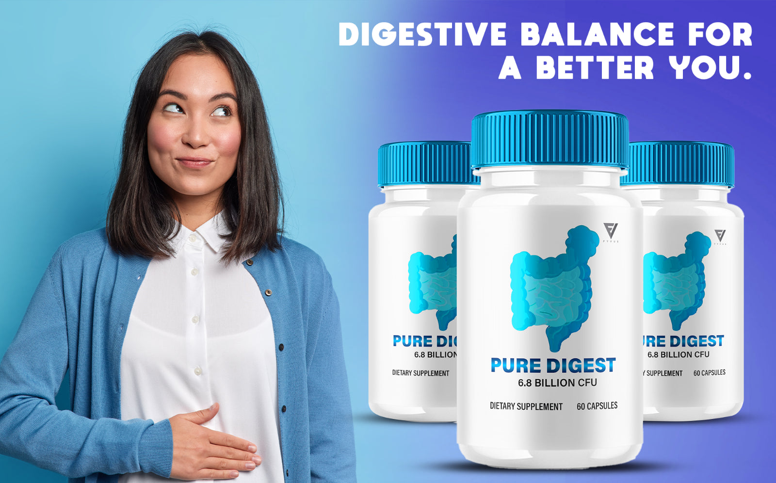 Pure Digest Capsules Puredigest Probiotic Supplement (60 Capsules)