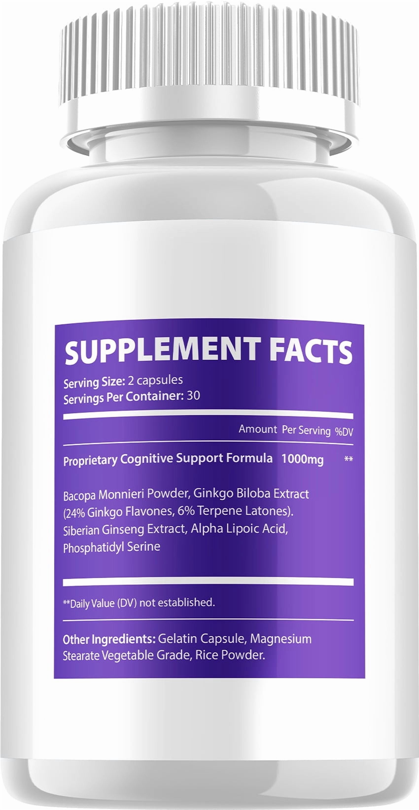 Vertiaid Supplement Capsules – Vertiaid All Natural Memory Focus Pills, 3 Pack, 180 Capsules