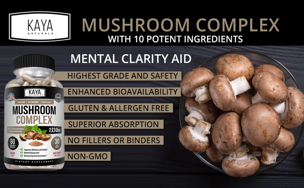 (2 Pack) Mushroom Complex Supplement, 60 Capsules Lions Mane, Reishi, Shiitake