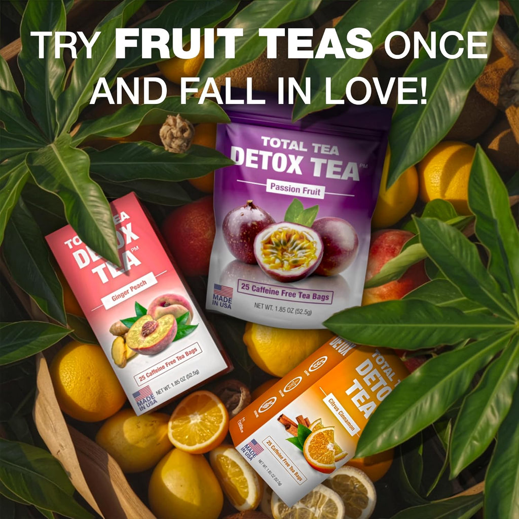 Total Tea Siimming Detox Tea Caffeine Free - 25 Day Detox - Herbal Tea with Cham