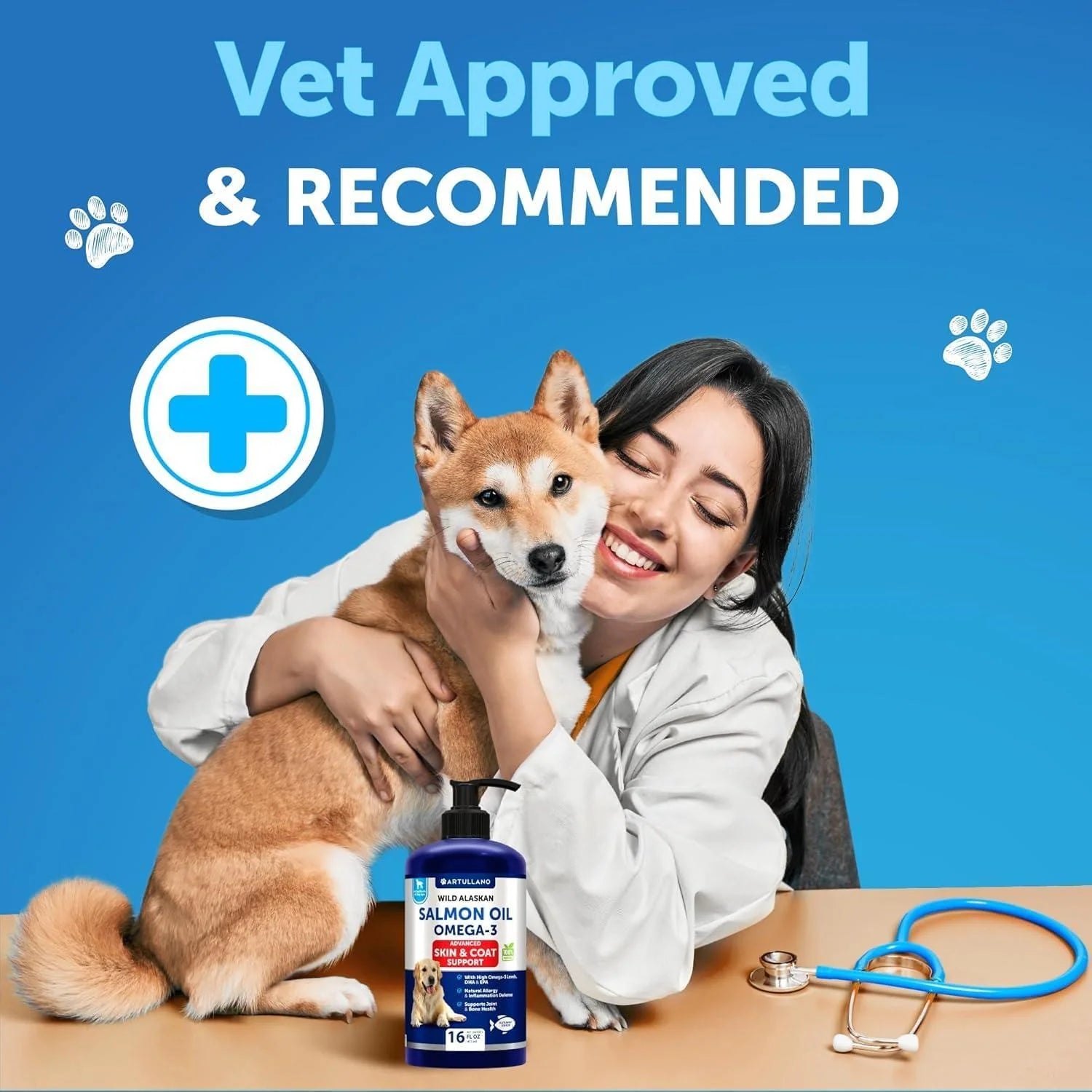Salmon Oil for Dogs Omega 3 for Dogs 16 FL OZ Wild Alaskan Salmon Fish Oil