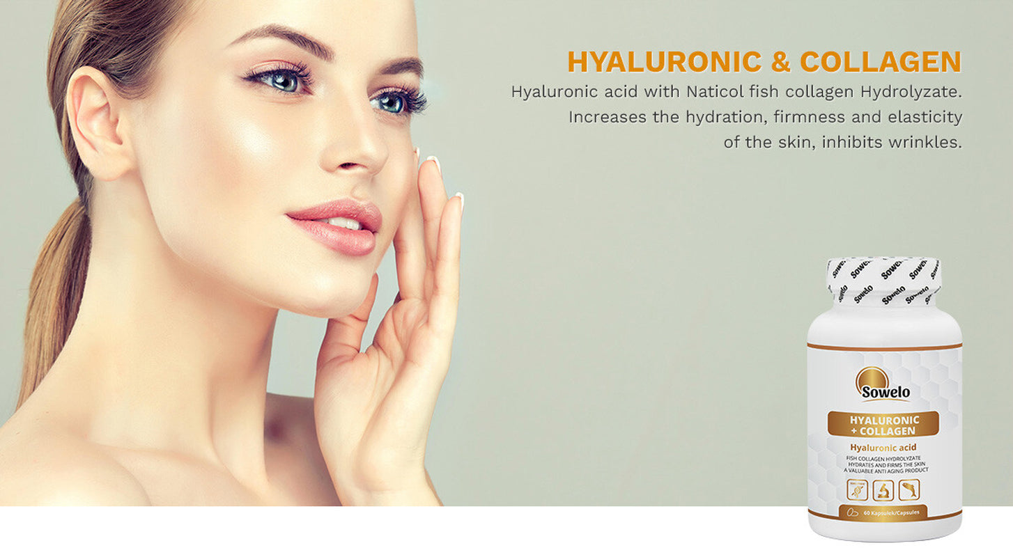 Hyaluronic Acid + Collagen Capsules – Naticol, Skin Hydration & Firmness Sowelo