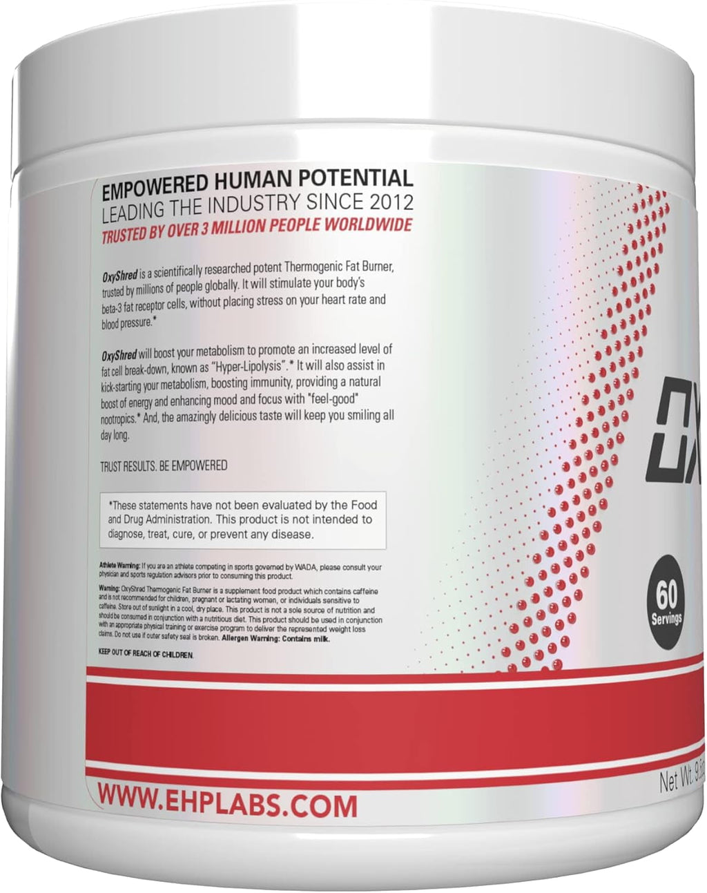 EHP Labs Oxyshred Pre Workout Powder - Preworkout Powder with L Glutamine & Acetyl L Carnitine, Energy Boost Drink - Pink Grapefruit, 60 Servings