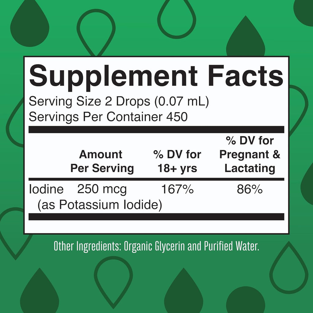 Maryruth Organics Iodine Liquid Drops | Potassium Iodide | 1 Year Supply | 450 Servings | Thyroid Health | USDA Organic| Vegan | Non-Gmo | Gluten Free | 1 Fl Oz