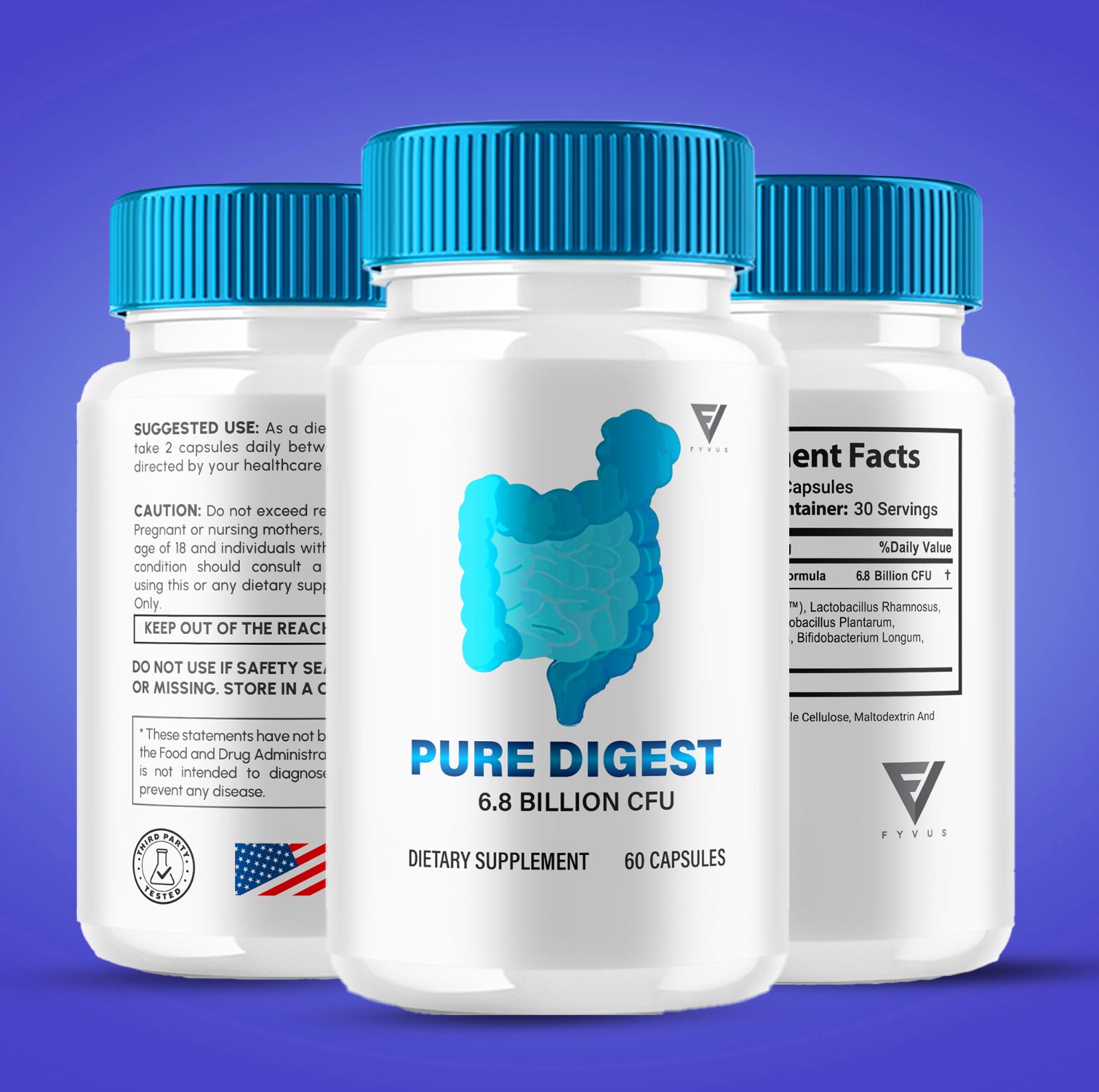 Pure Digest Capsules Puredigest Probiotic Supplement (60 Capsules)