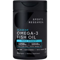 Sports Research Omega 3 Fish Oil Supplement, Triple Strength 1250Mg Omega 3 Fatty Acids, 60 Softgels