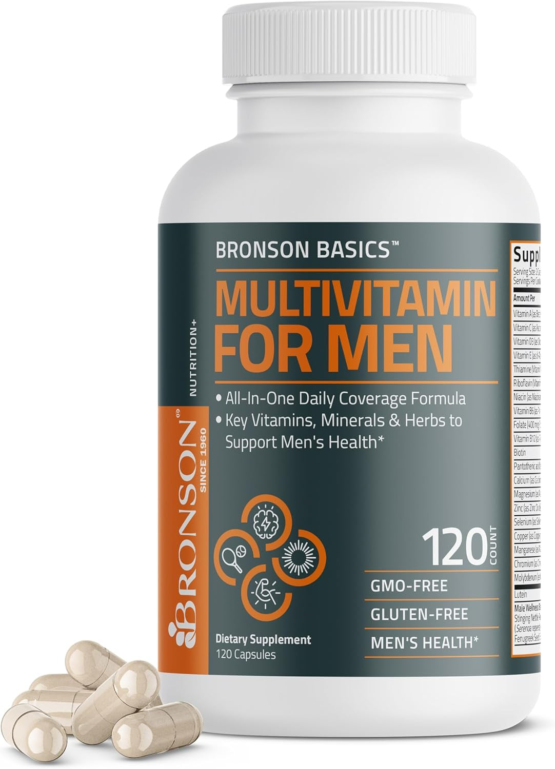 Multivitamin for Men All-In-One Daily Coverage Formula Key Vitamins, Minerals & Herbs to Support Men'S Health, 120 Capsules