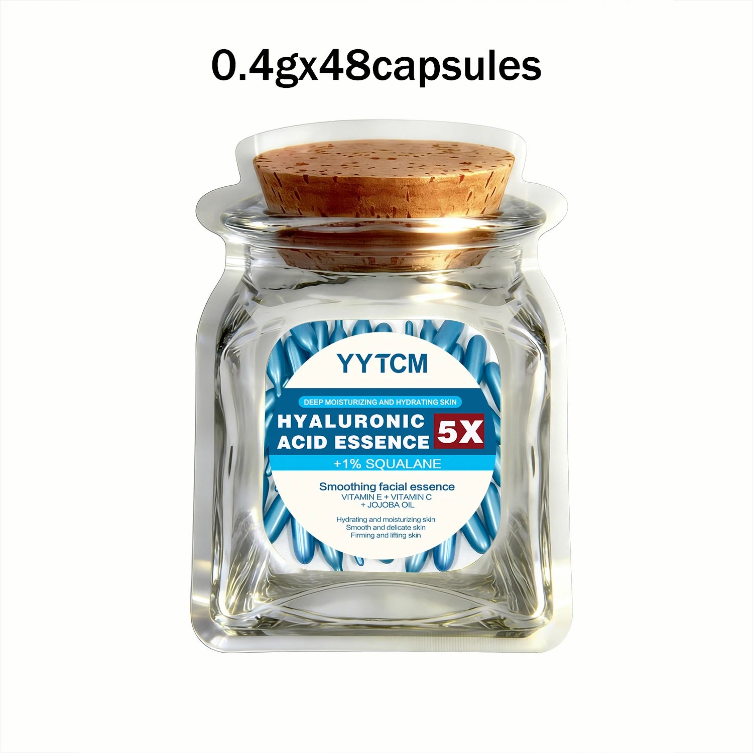 Hyaluronic Acid Deep Moisturizing Capsule Essence, Deep Moisturizing and Brightening Skin Essence (0.4Gx30 Capsules)/Bag -1 Bag