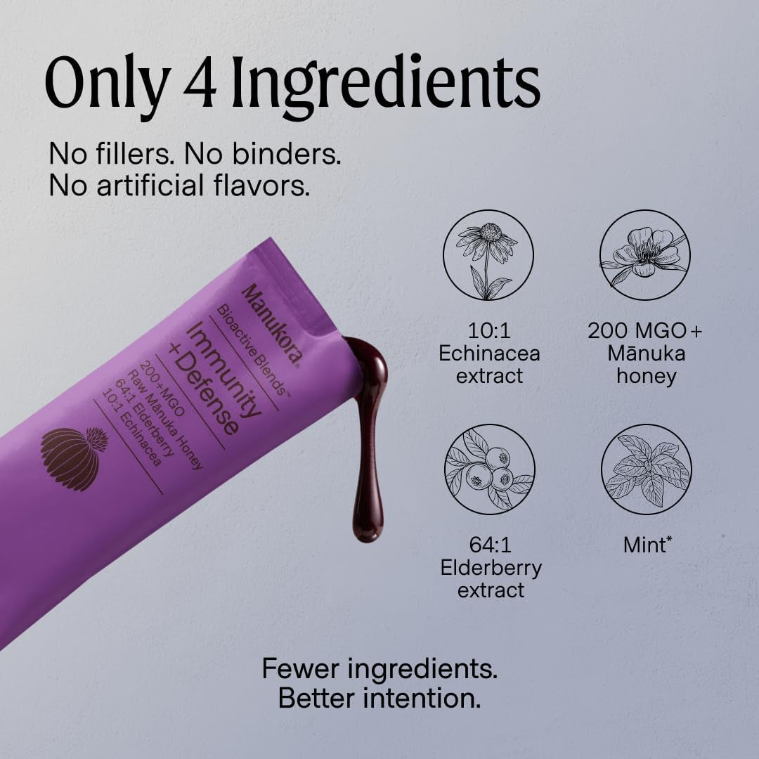 Manukora Immunity Blend – Natural Immune Support Supplement with Elderberry & Ec